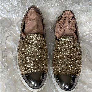 Miu miu glitter sneakers w/ cap toe